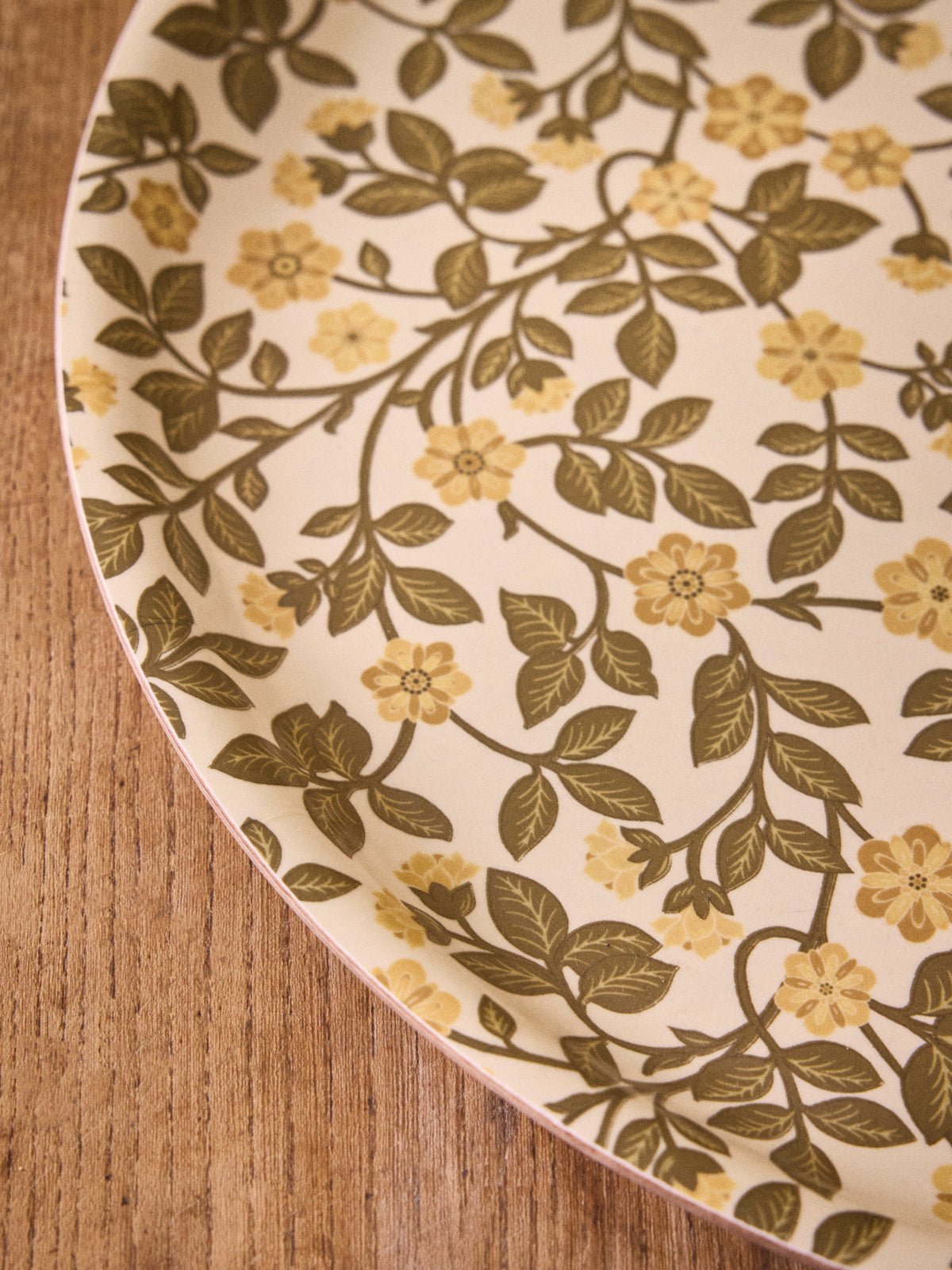 Plateau floral rond en bois