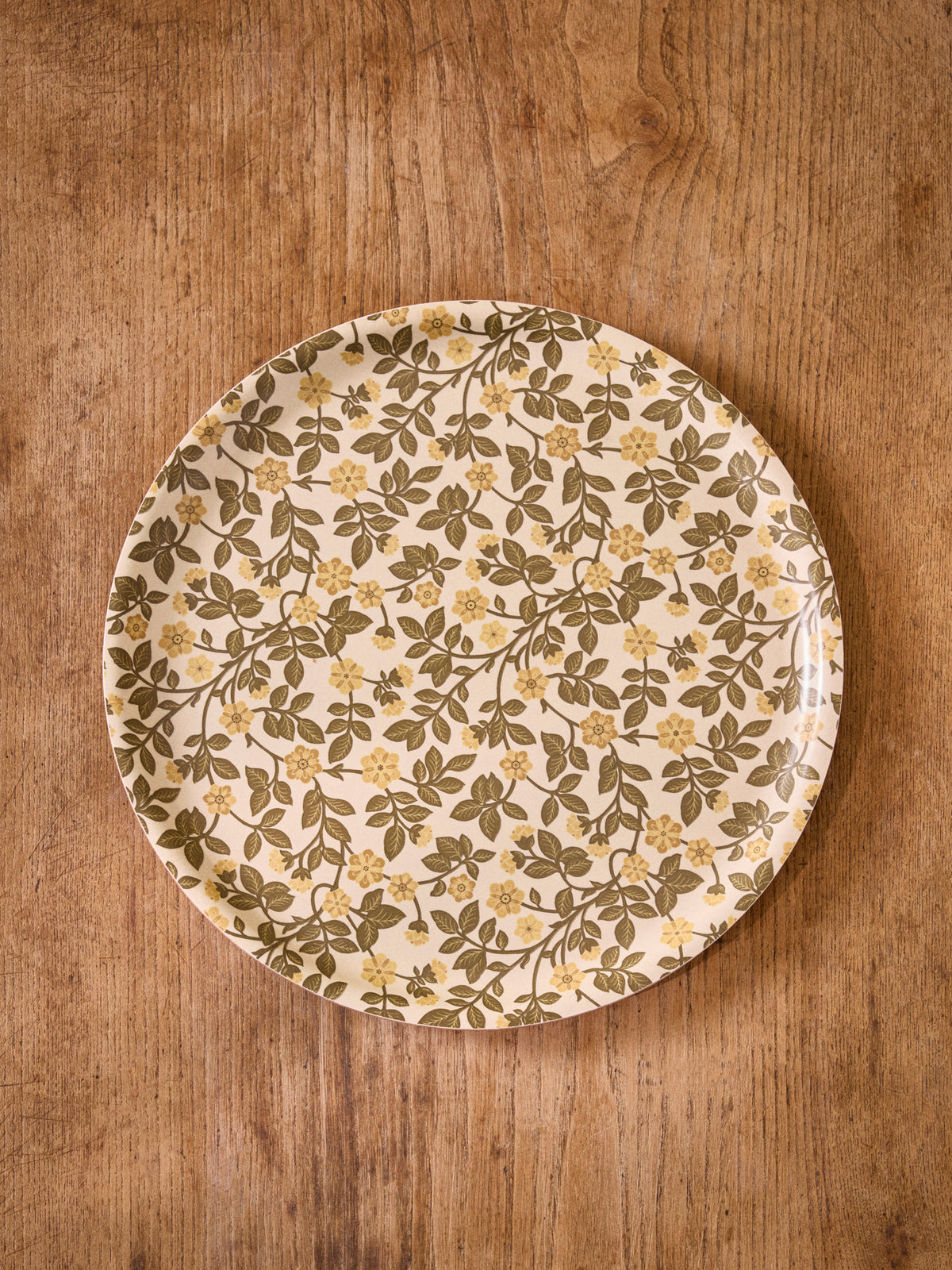 Plateau floral rond en bois