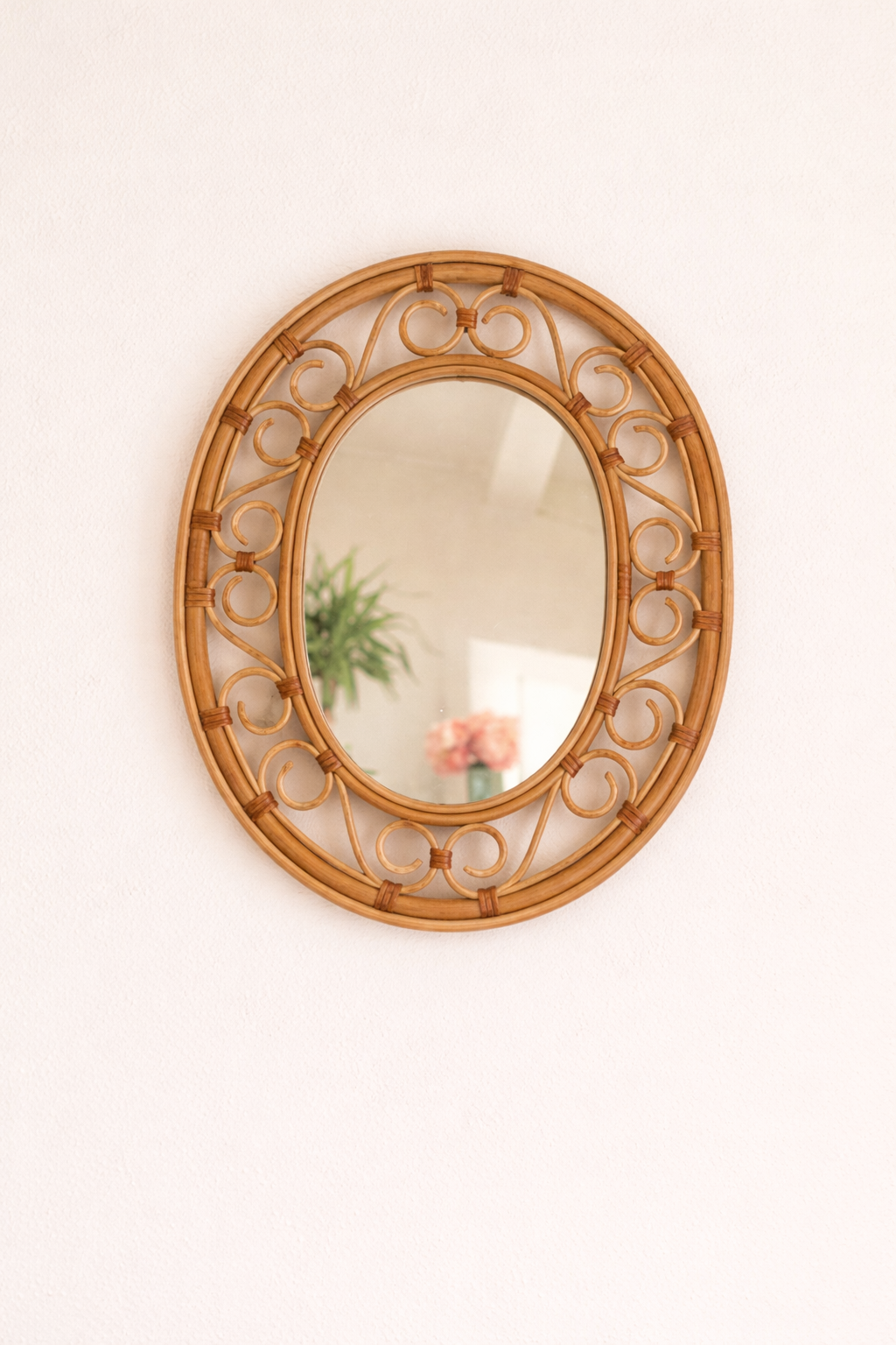 Helena wicker oval mirror
