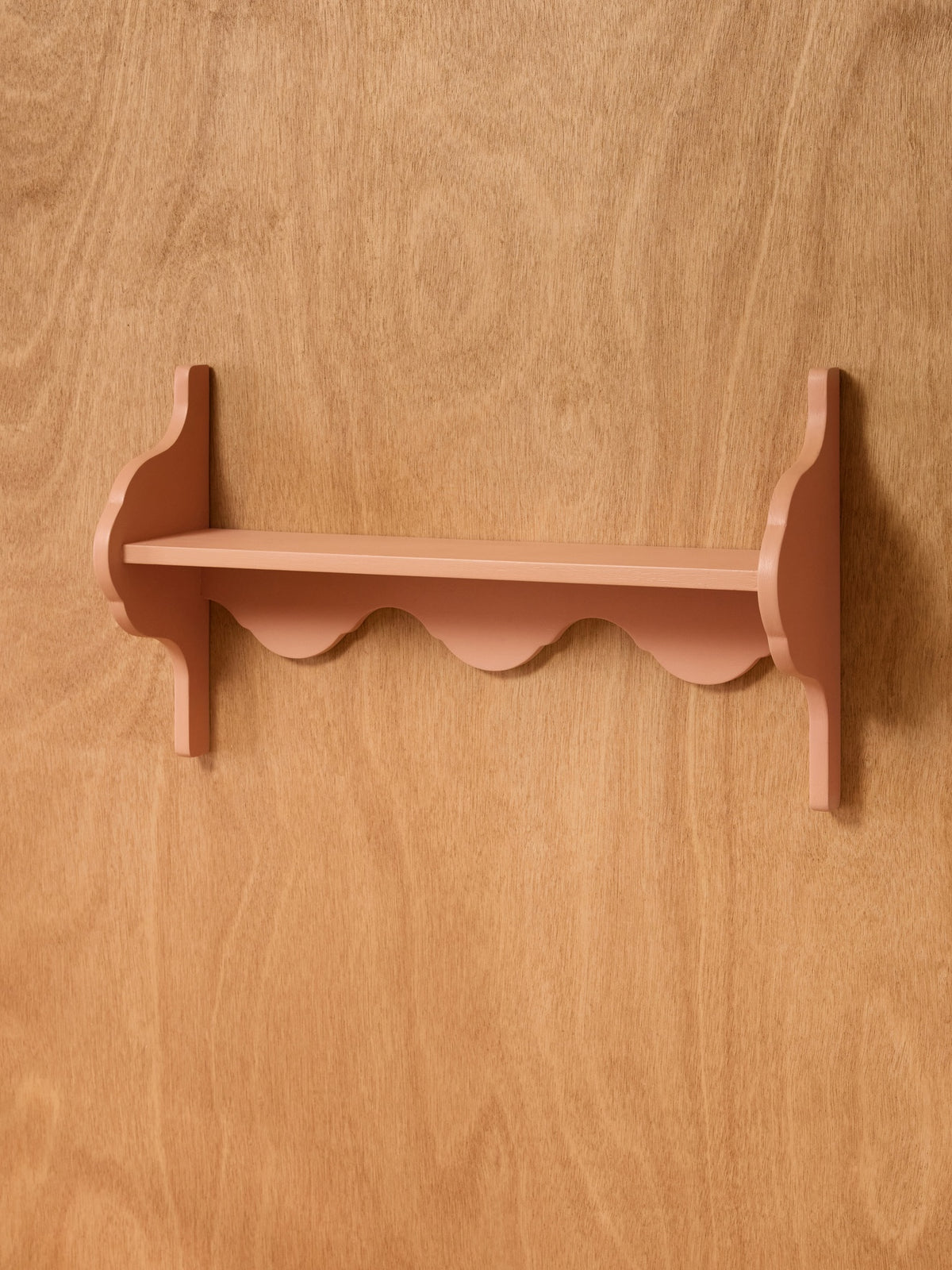 Amber mahogany wall shelf