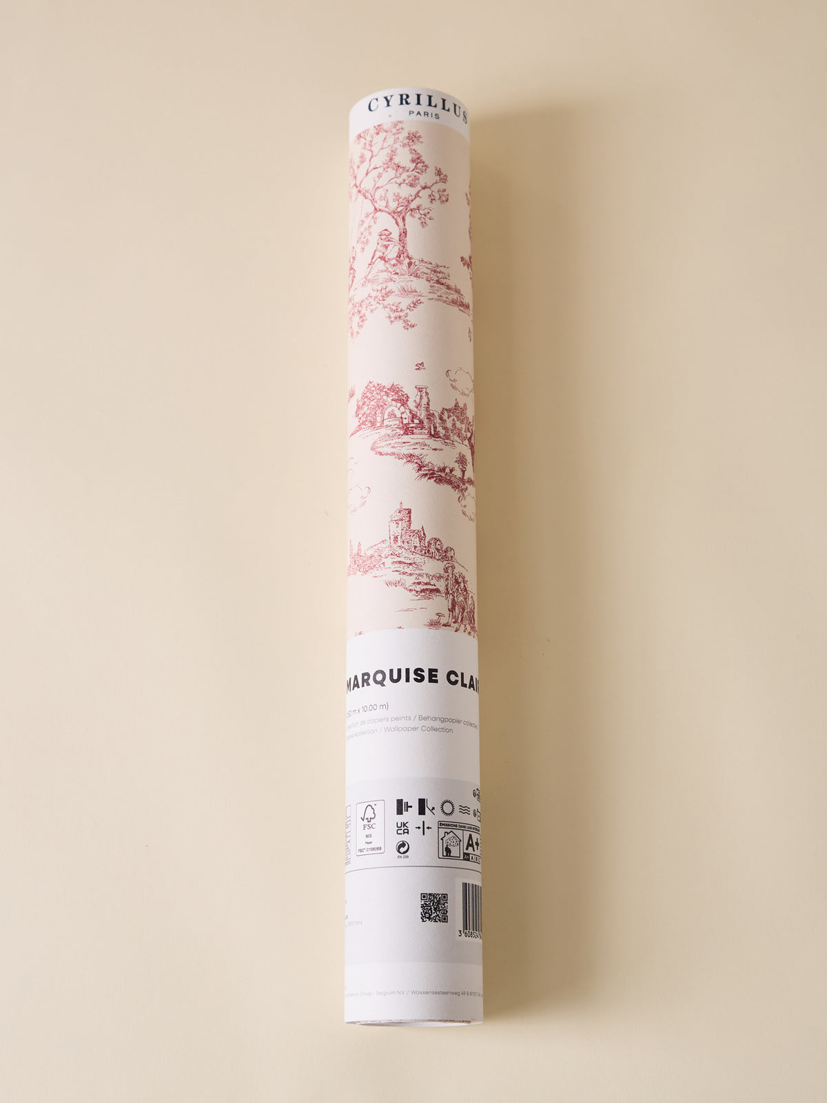 Papier peint écru esprit toile de Jouy