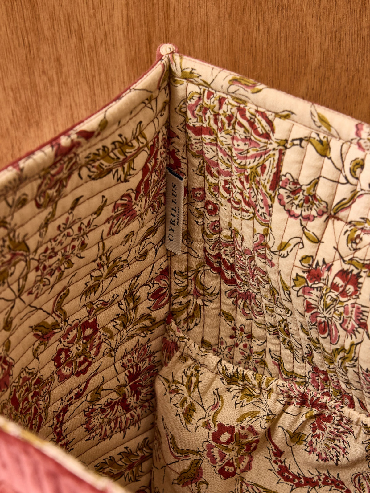 Quilted corduroy tote bag