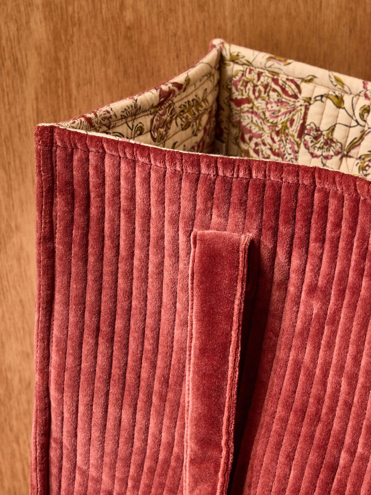 Quilted corduroy tote bag