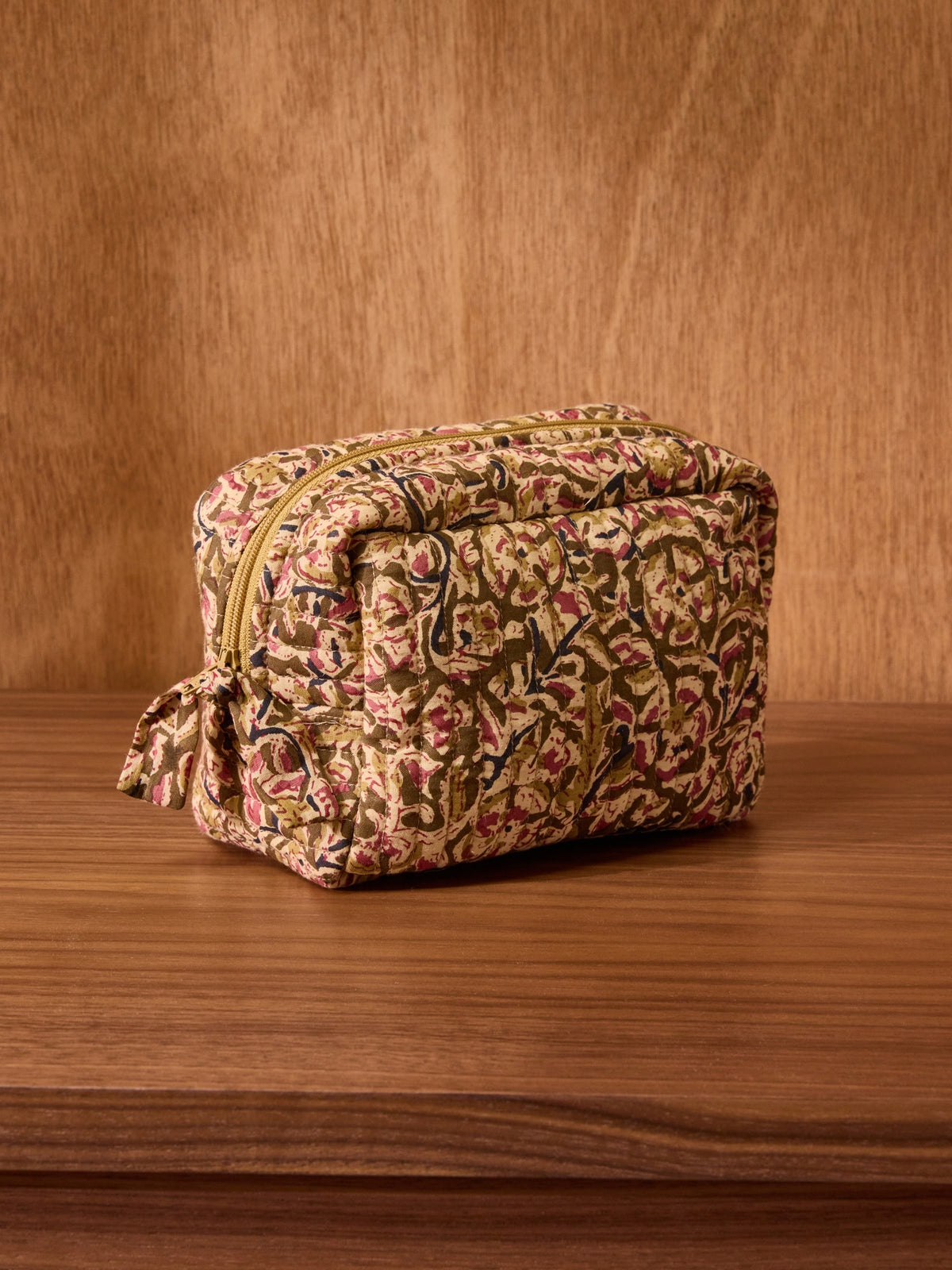 Trousse de toilette imprimé indien Fleurs Agra