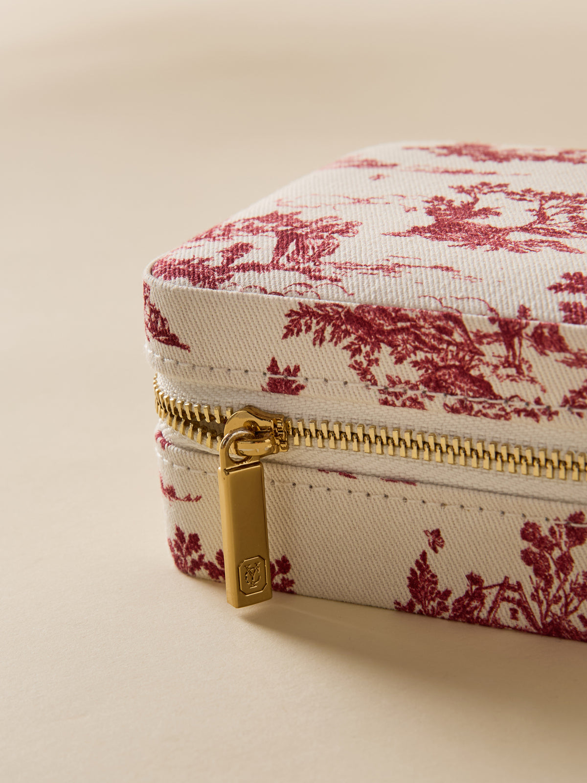 Boîte à bijoux esprit toile de Jouy