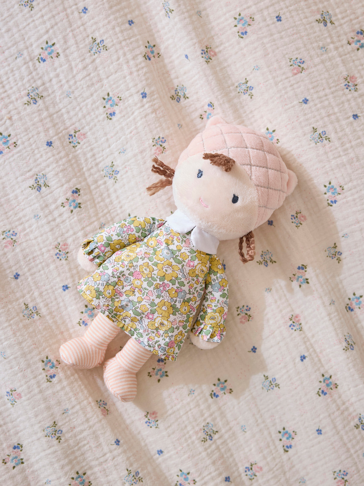 Doll made with velvet and Liberty fabric