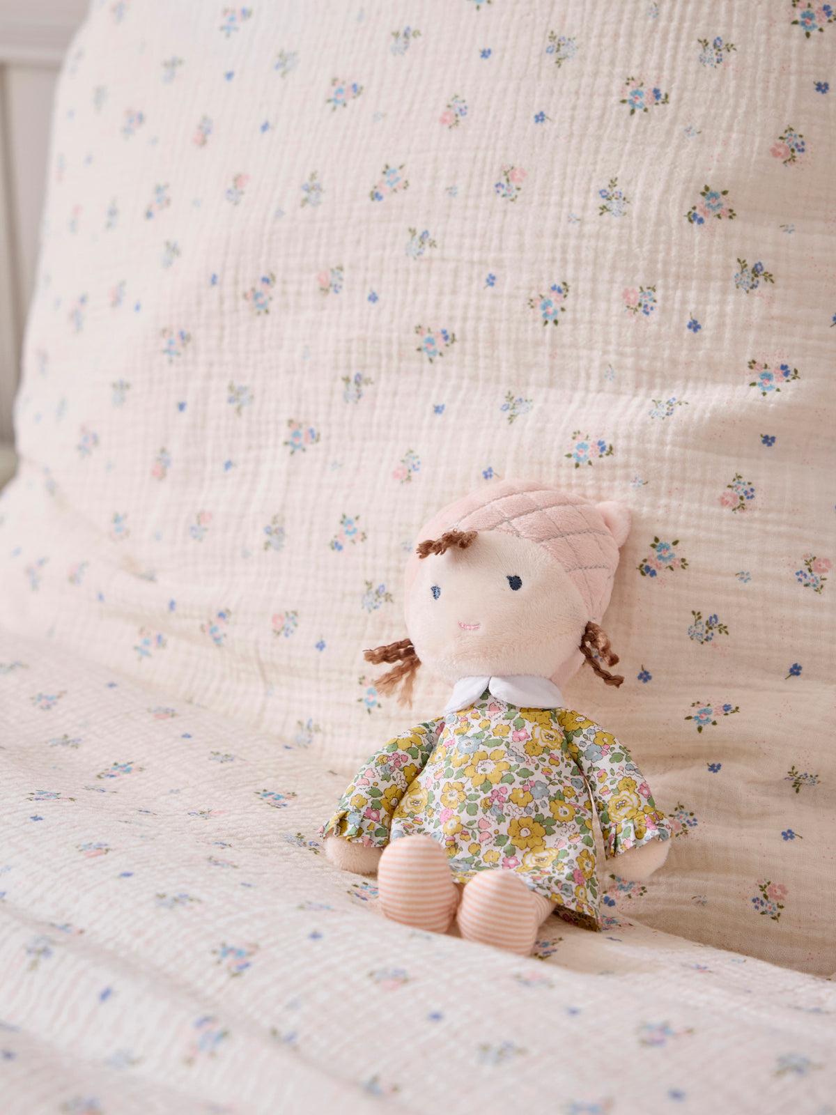 Doll made with velvet and Liberty fabric