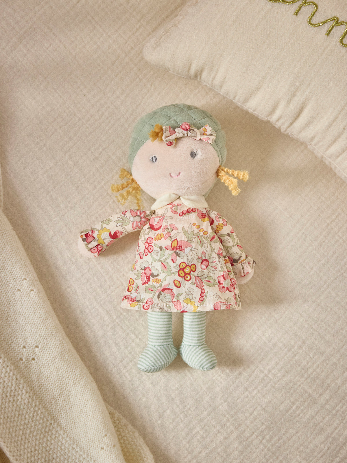 Juliette doll in Mireille printed fabric