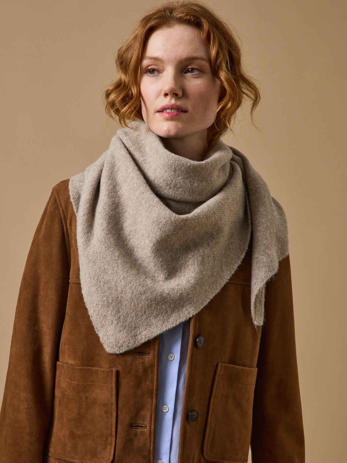 Adult's solid color triangular scarf