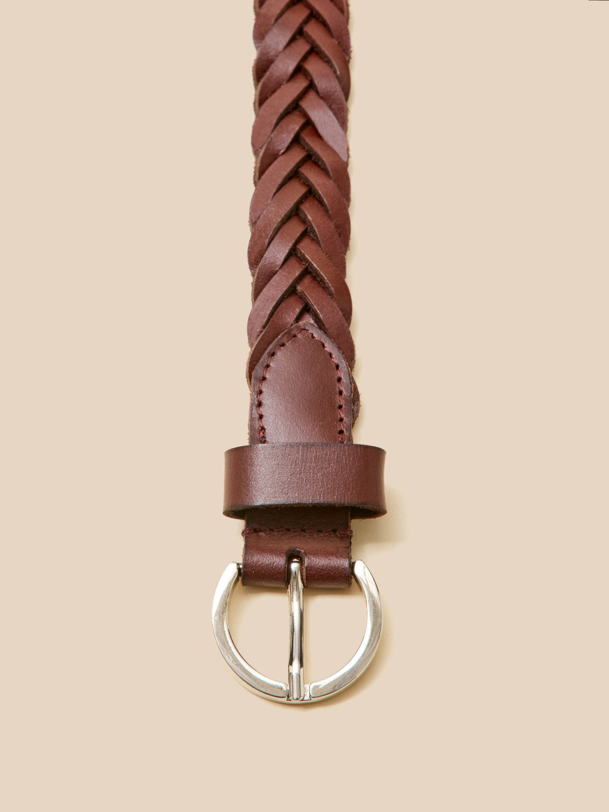 Women's braided leather belt