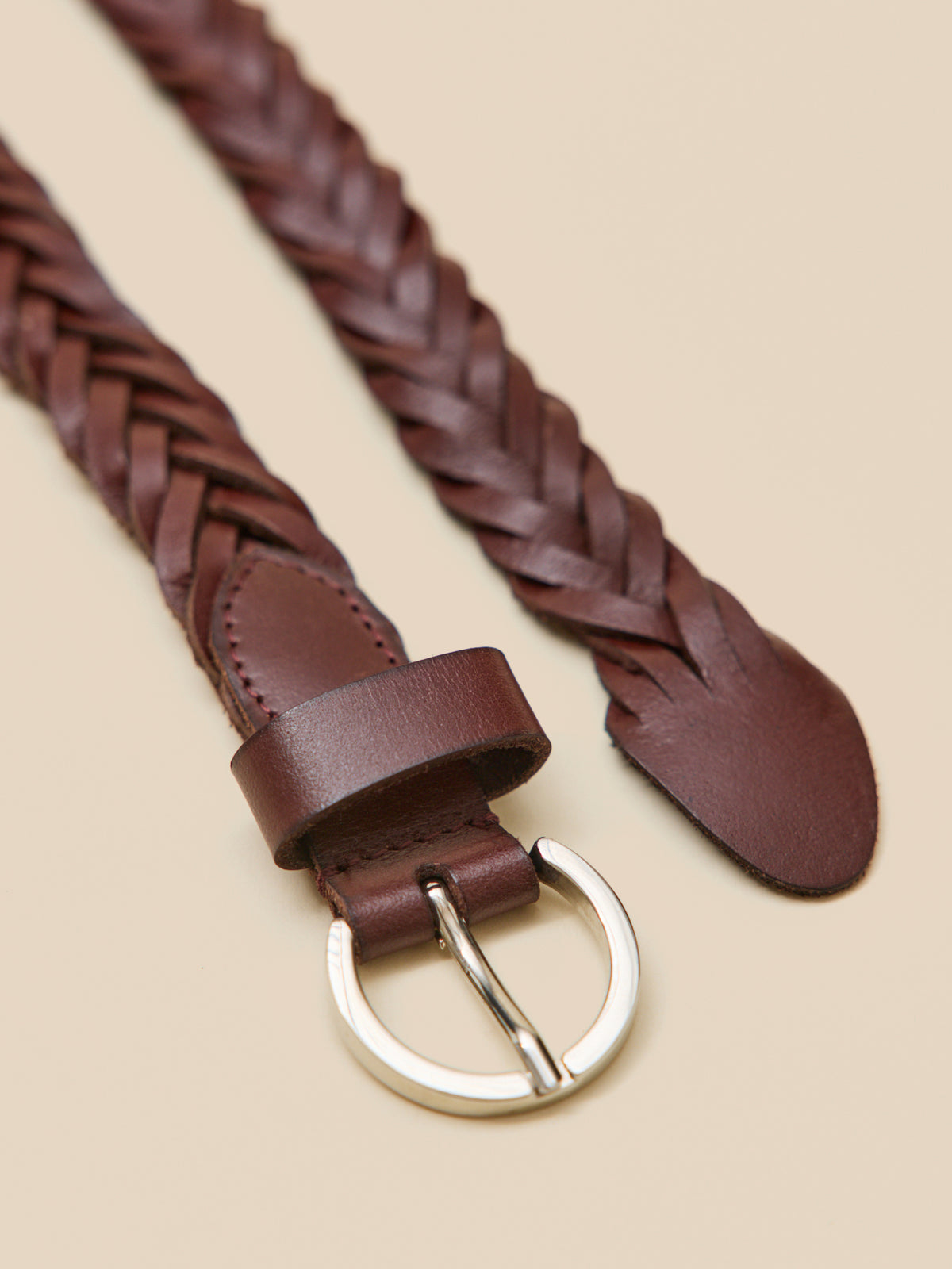 Women's braided leather belt