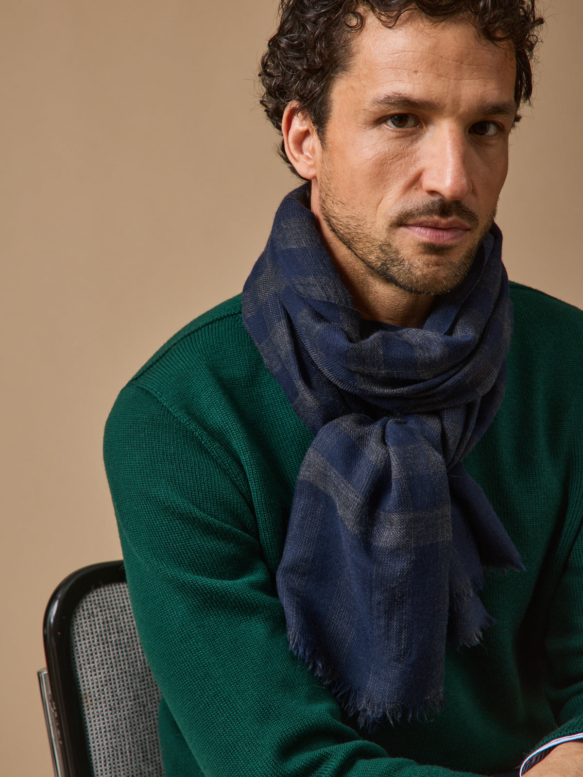 Adult checked twill scarf