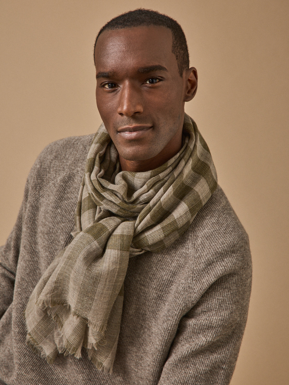 Adult checked twill scarf