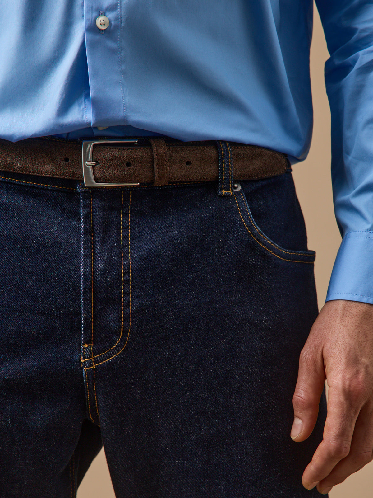 Ceinture cuir suédé homme