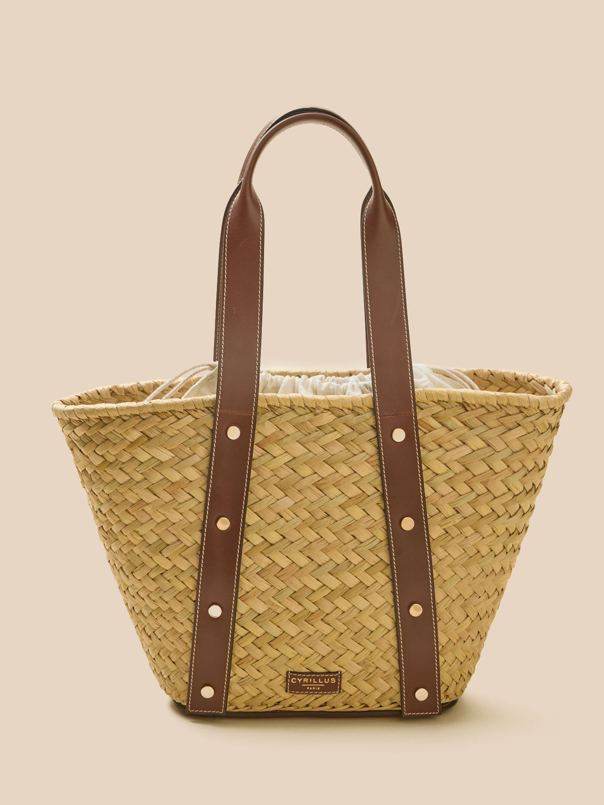 Sac cabas paille et cuir - Collection Maroquinerie Cyrillus