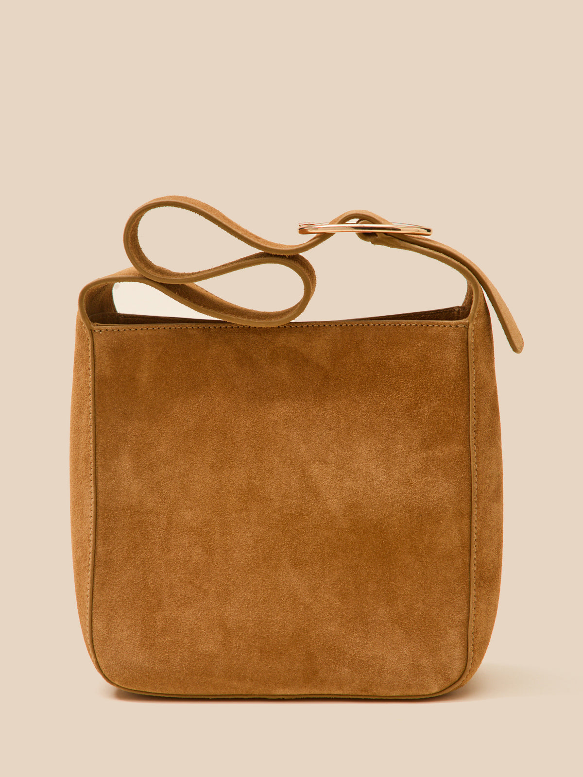 Women's suede leather messenger bag - Cyrillus Small Leather Goods Collection