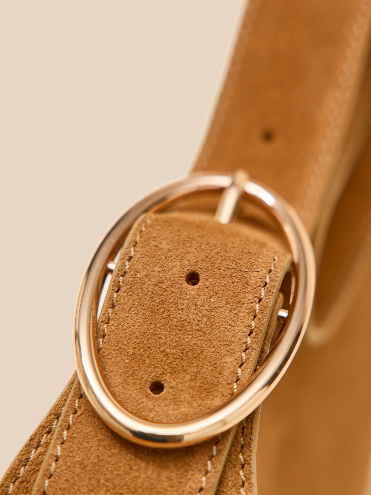 Women's suede leather messenger bag - Cyrillus Small Leather Goods Collection