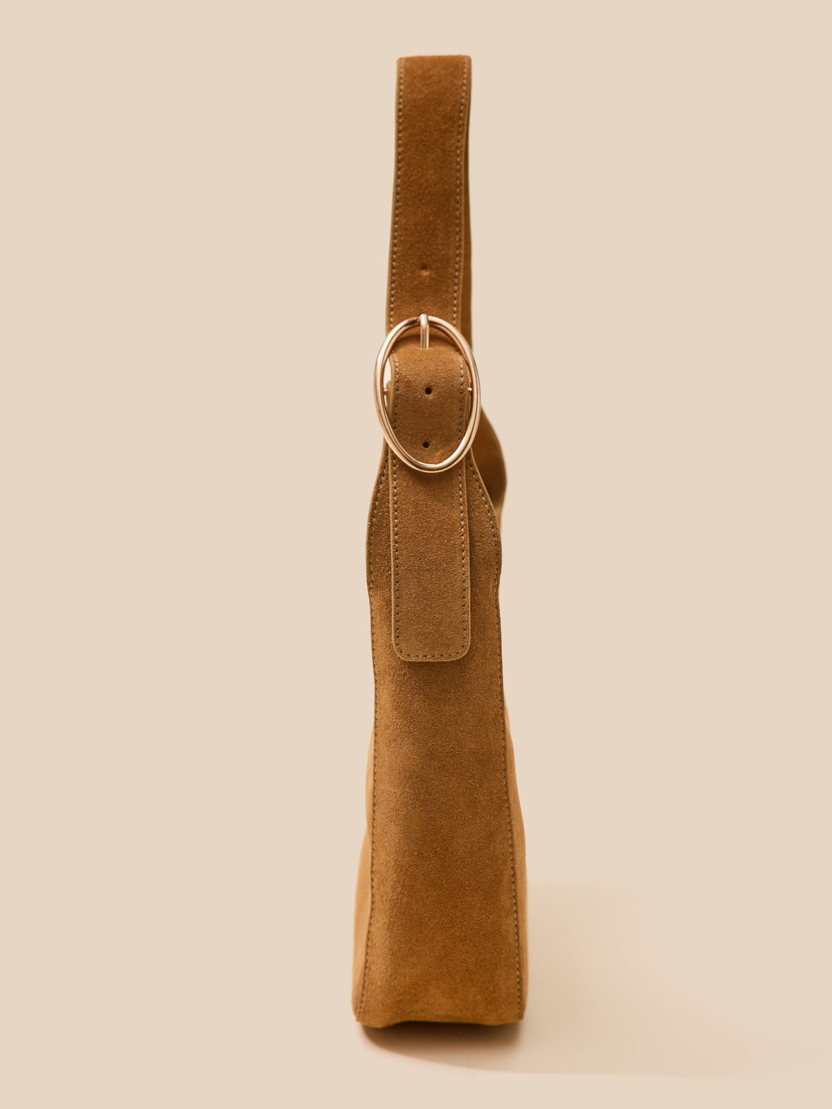 Women's suede leather messenger bag - Cyrillus Small Leather Goods Collection