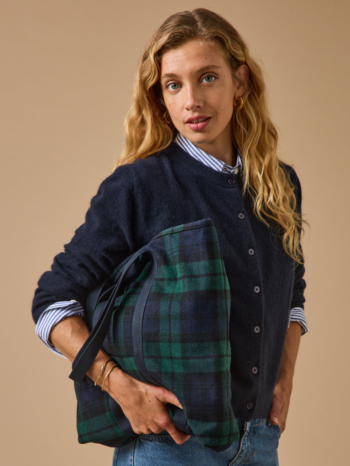 Women's tartan plaid tote bag