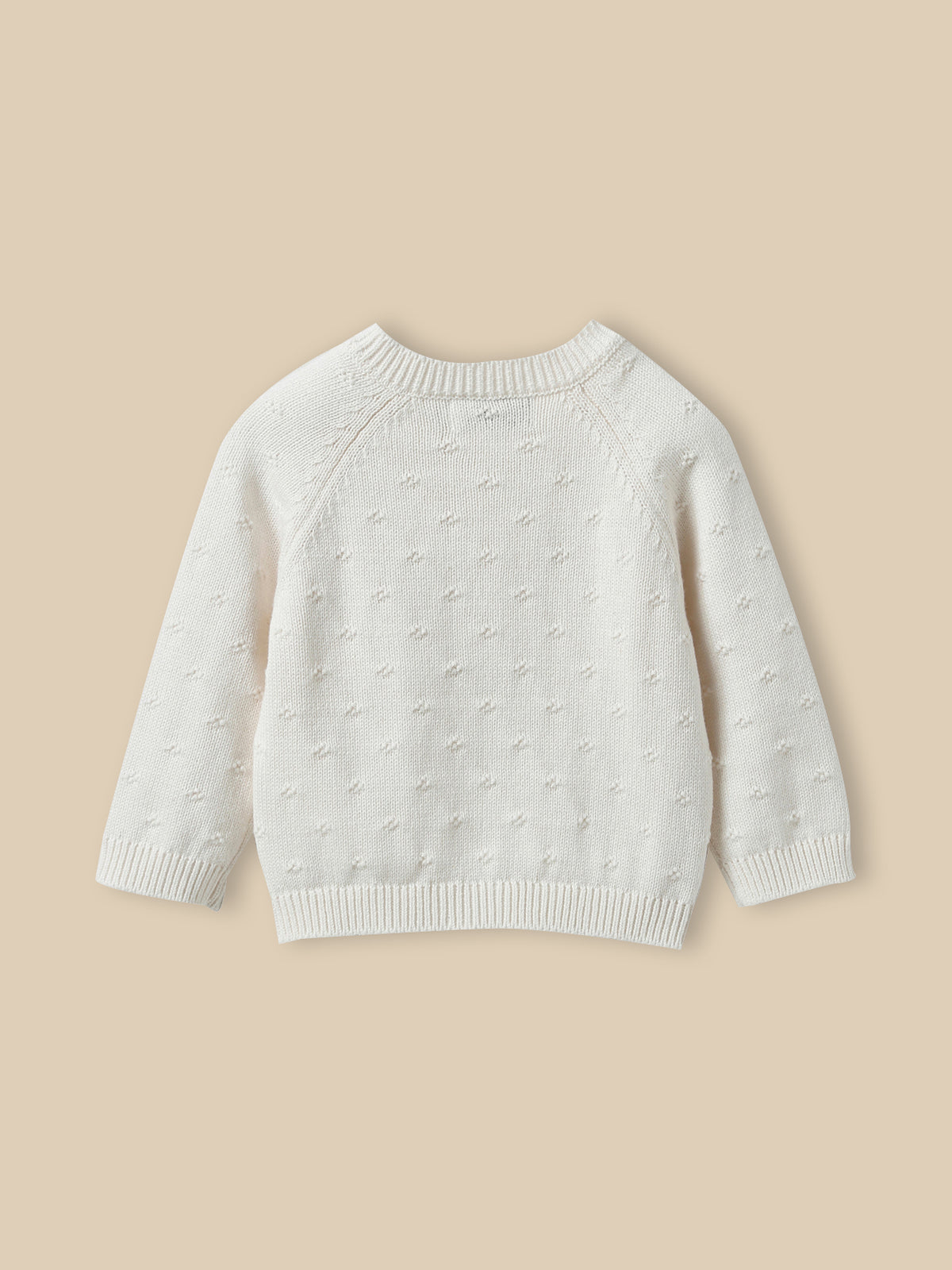 Baby's organic cotton openwork knit cardigan