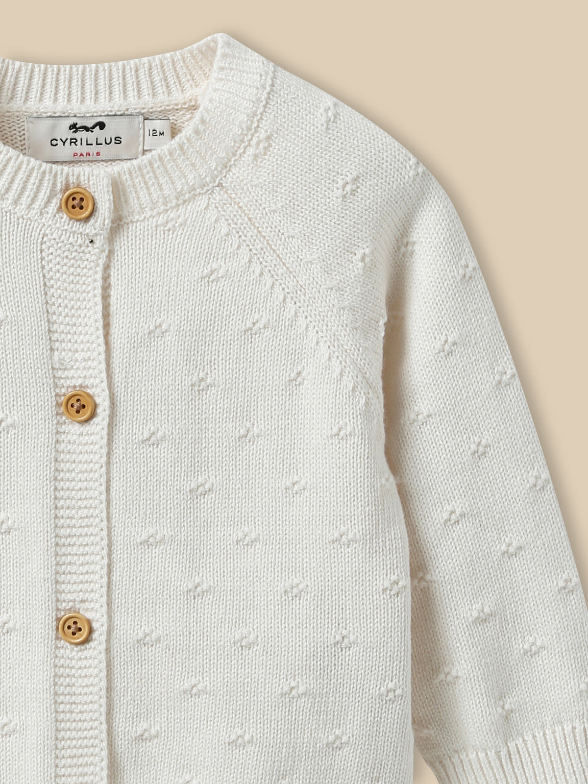 Baby's organic cotton openwork knit cardigan
