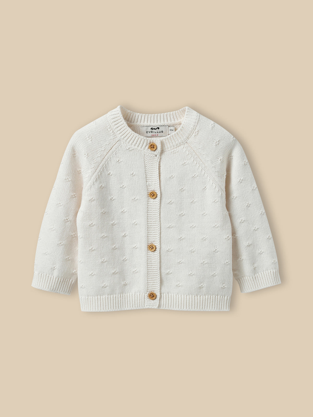 Baby's organic cotton openwork knit cardigan