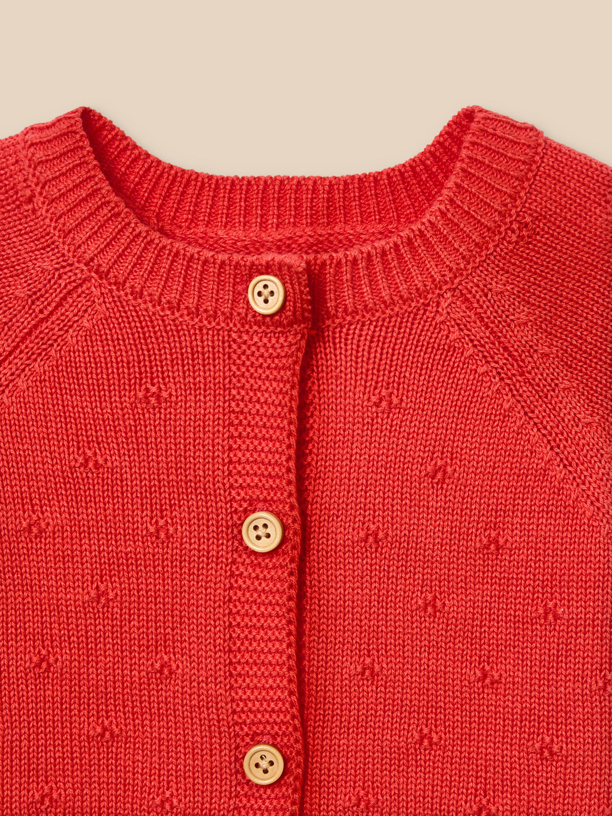 Baby's organic cotton openwork knit cardigan
