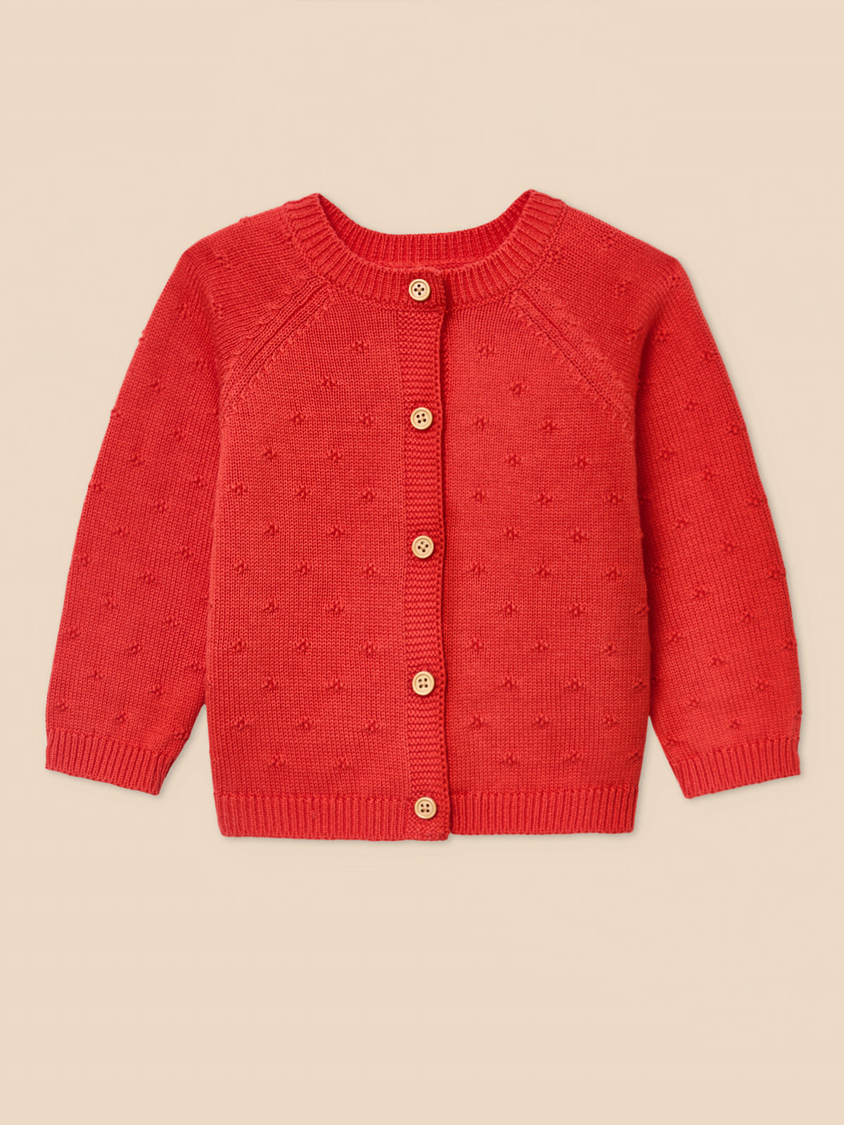 Baby's organic cotton openwork knit cardigan