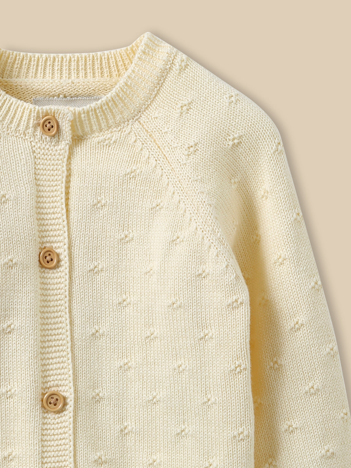 Baby's organic cotton openwork knit cardigan