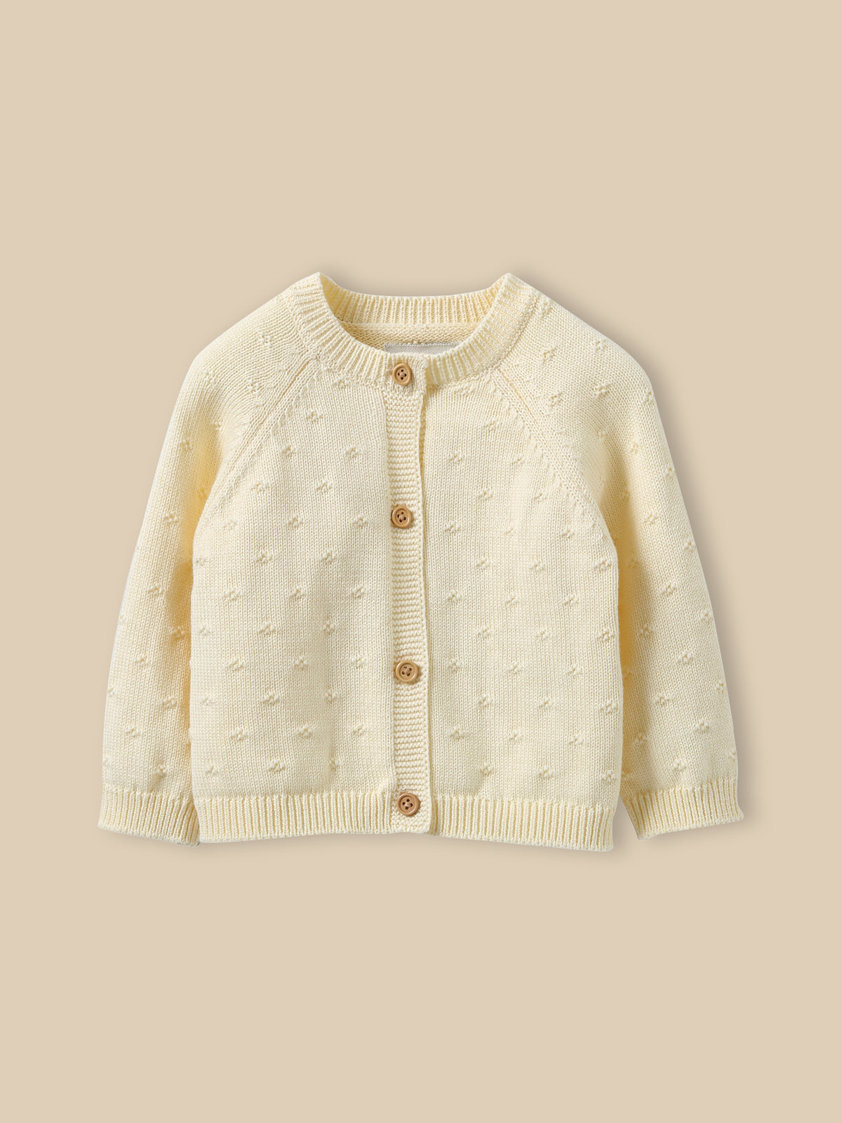 Baby's organic cotton openwork knit cardigan
