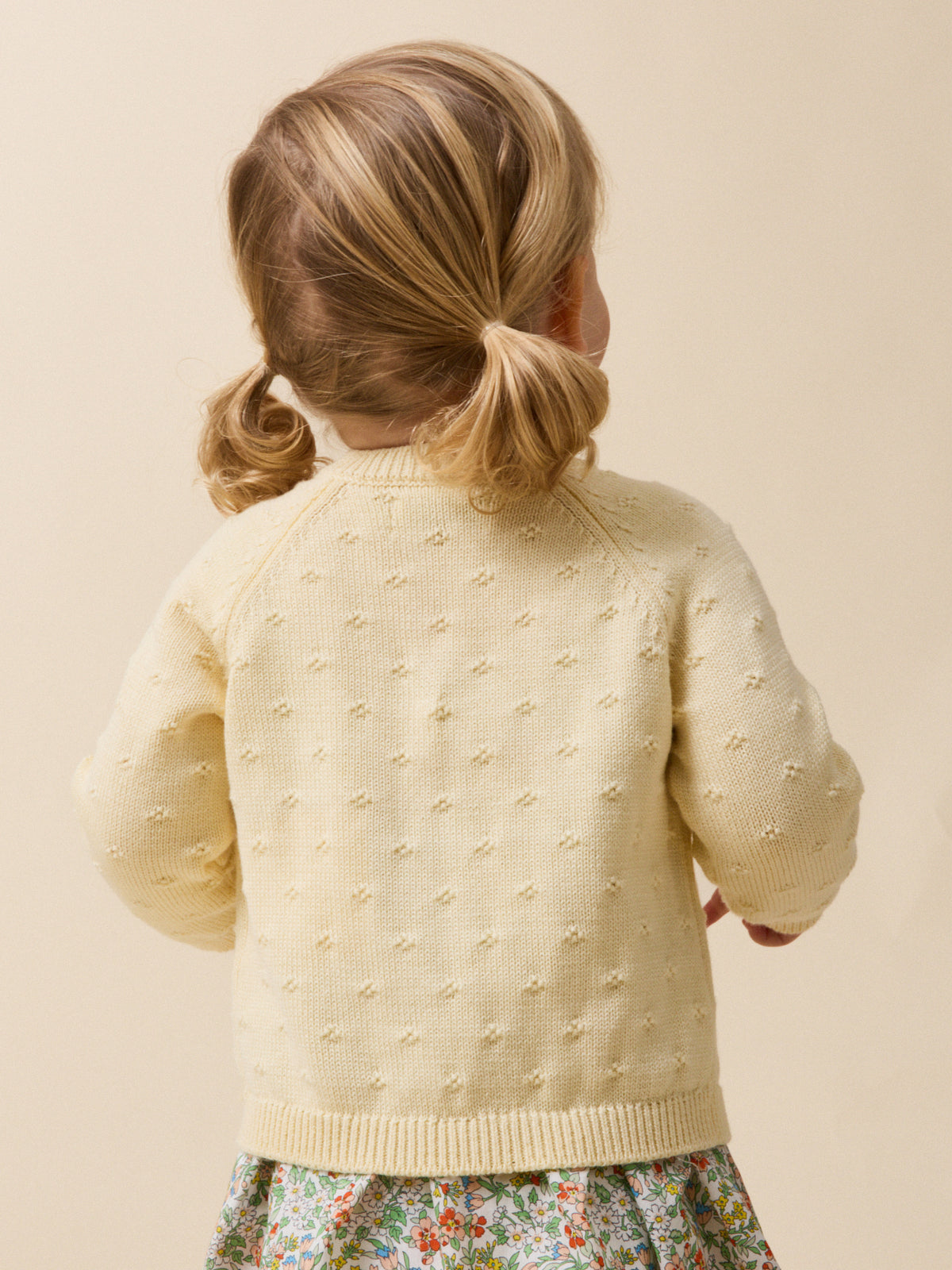 Baby's organic cotton openwork knit cardigan