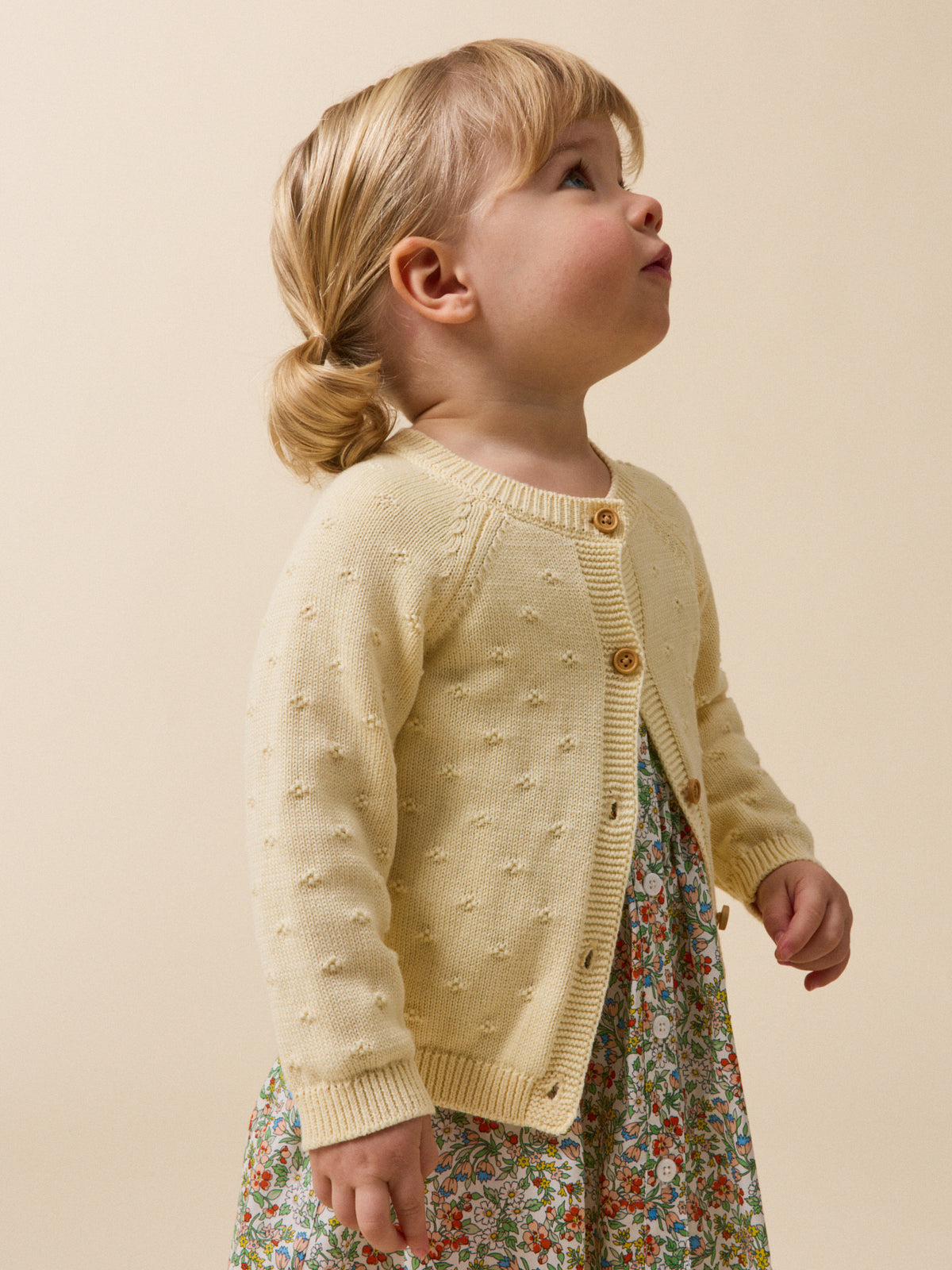 Cardigan maille ajourée bébé - Coton biologique