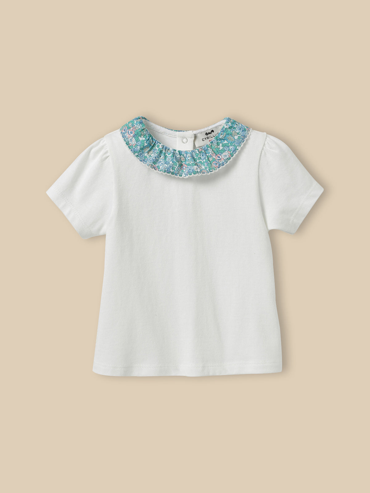 T-shirt col en tissu Liberty Bébé - Coton biologique