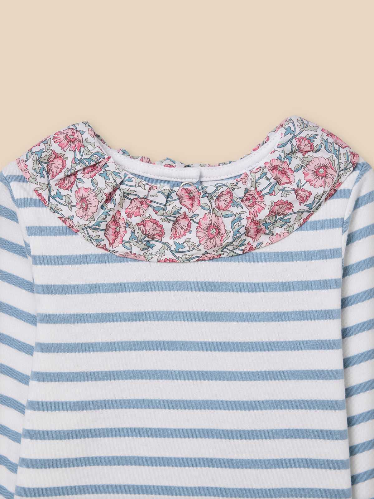 T-shirt col en tissu Liberty Bébé