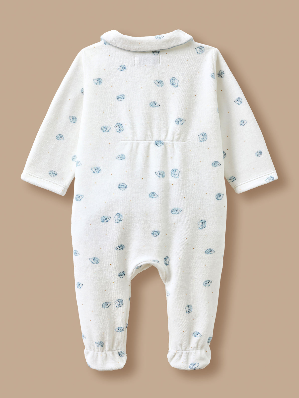 Printed velour sleepsuit for baby