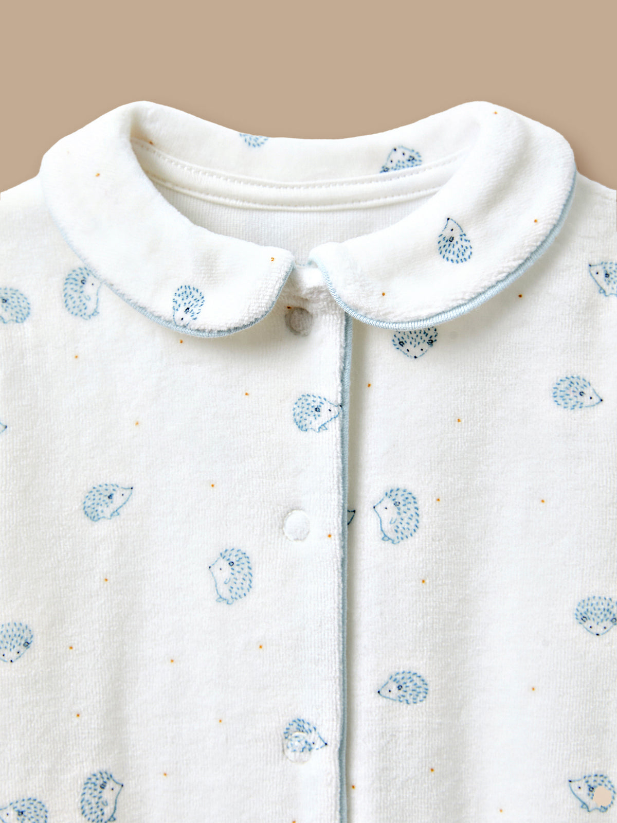 Printed velour sleepsuit for baby