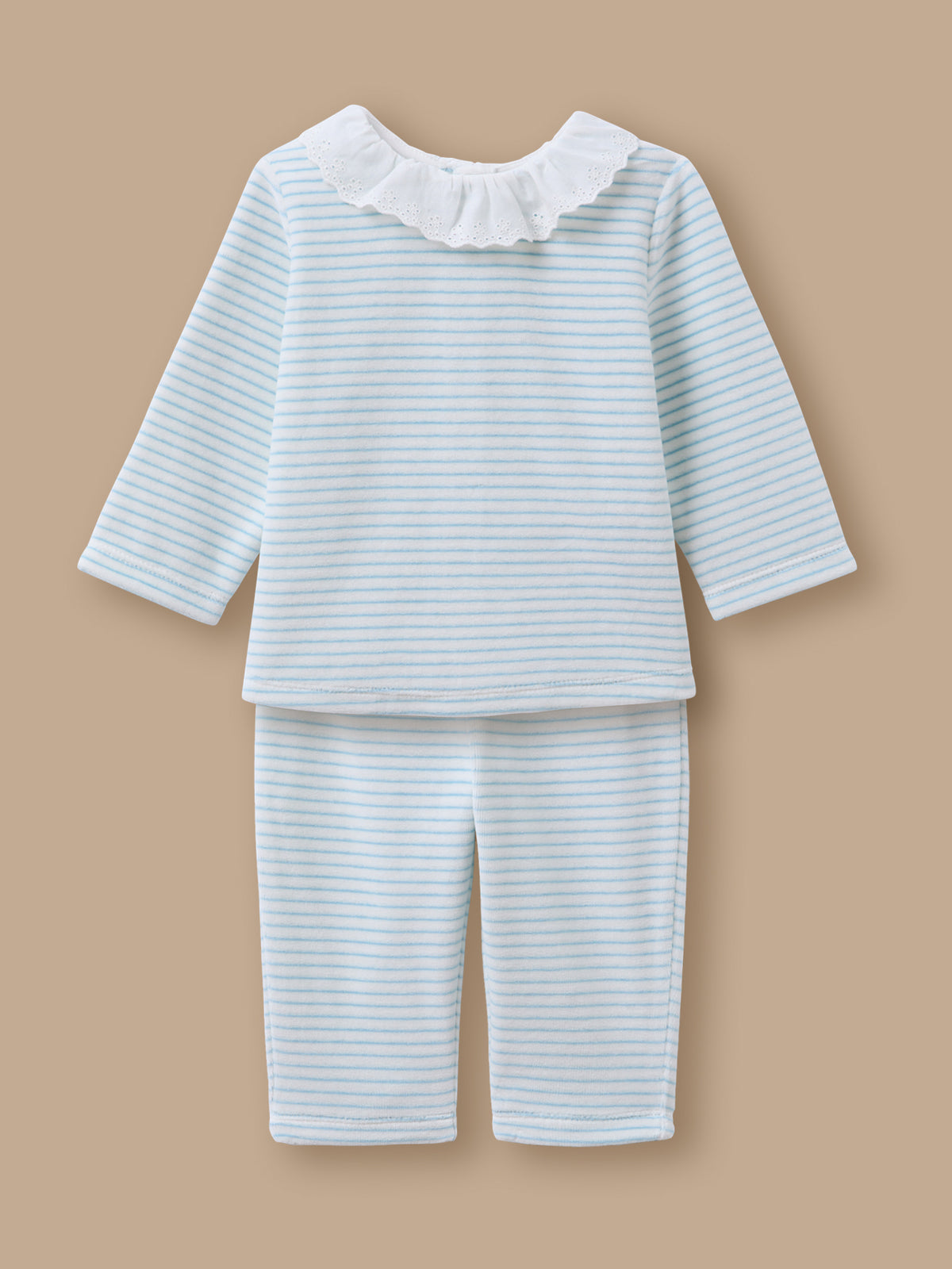 Pyjama rayé en velours Bébé