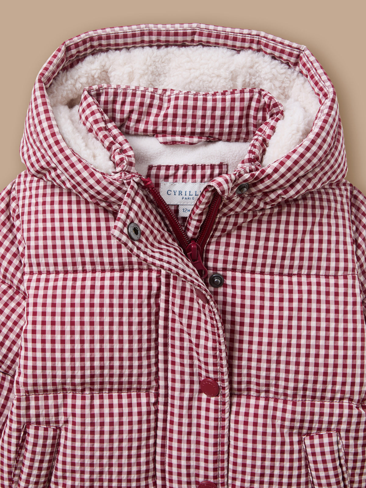 Baby's Vichy-Print Padded Jacket