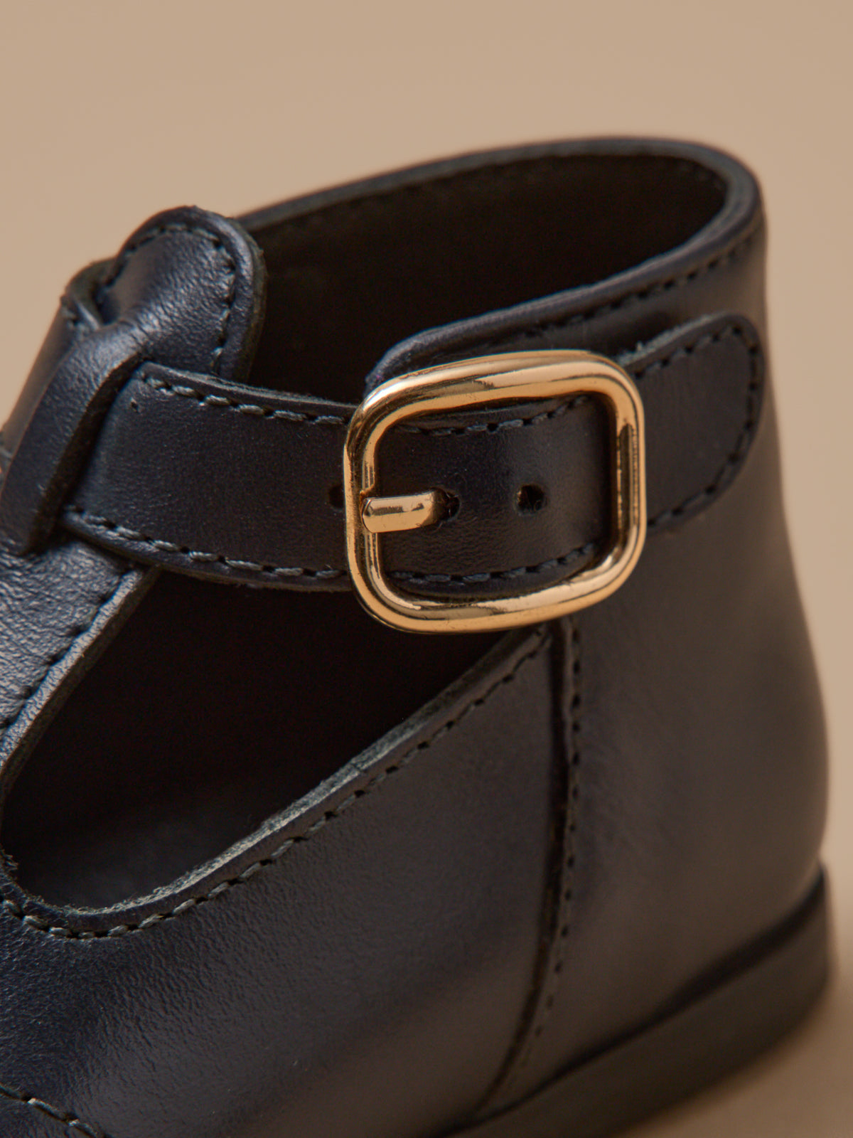Baby's leather T-strap shoes