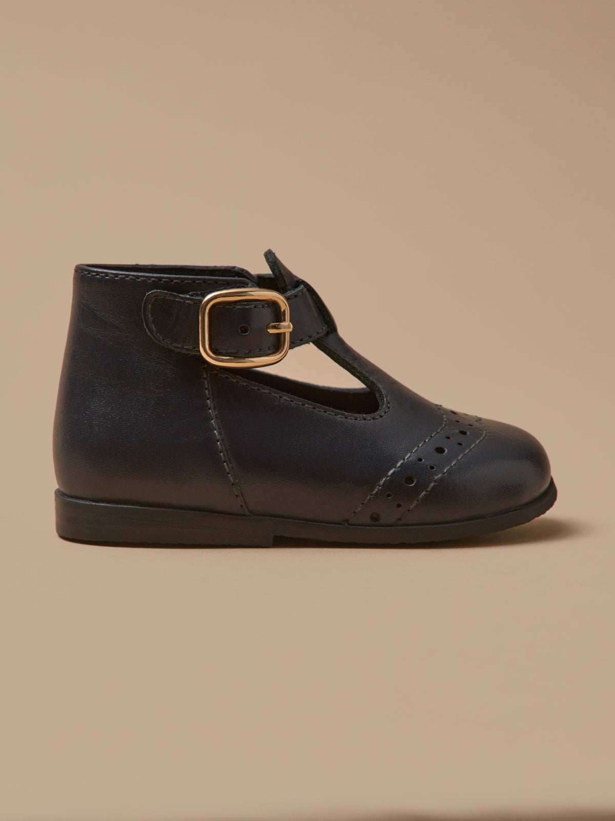 Baby's leather T-strap shoes