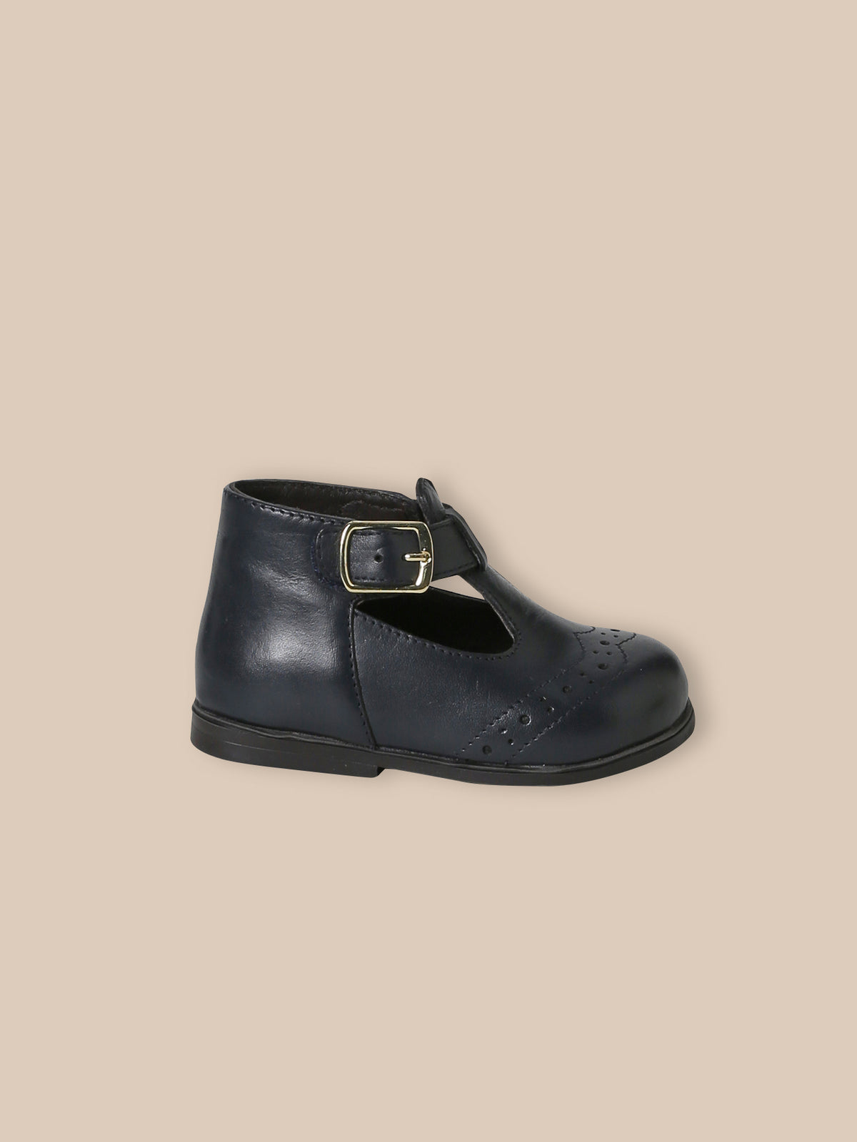 Baby's leather T-strap shoes