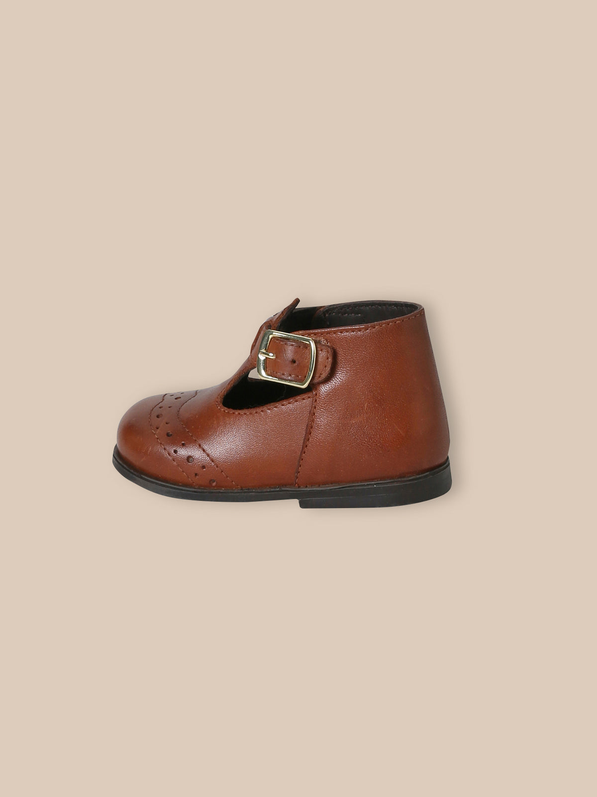 Baby's leather T-strap shoes
