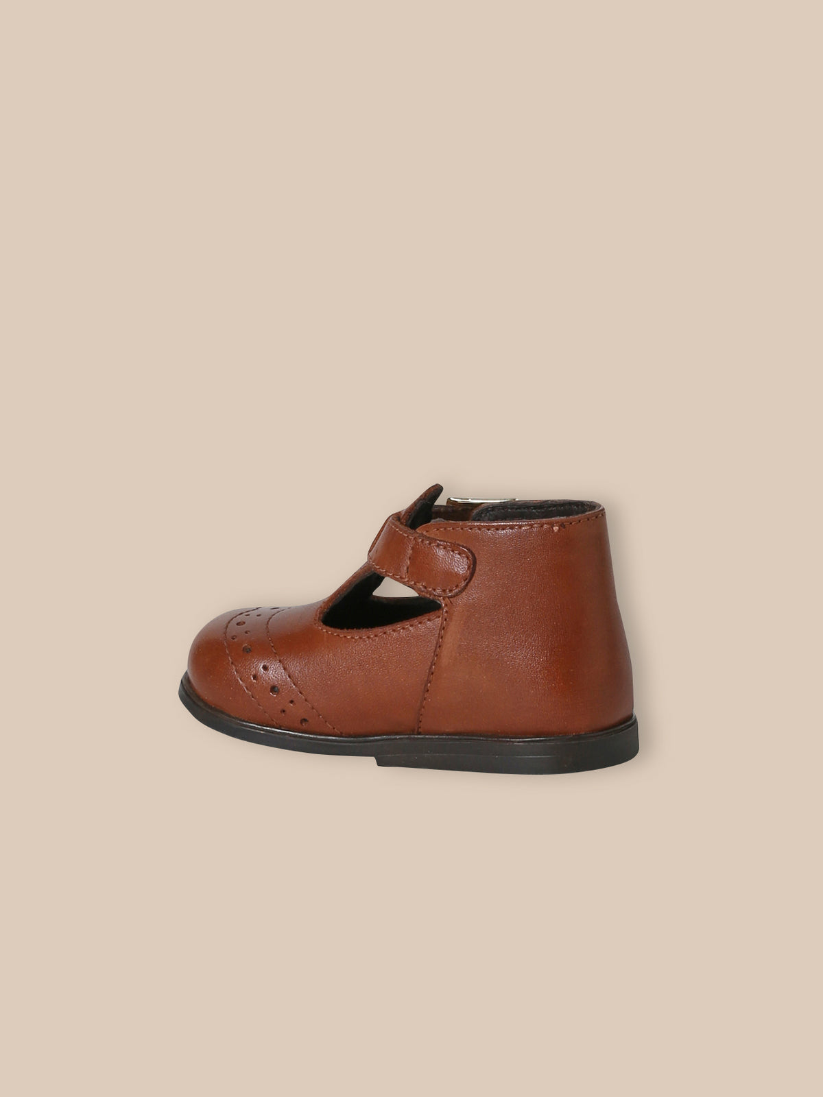 Baby's leather T-strap shoes