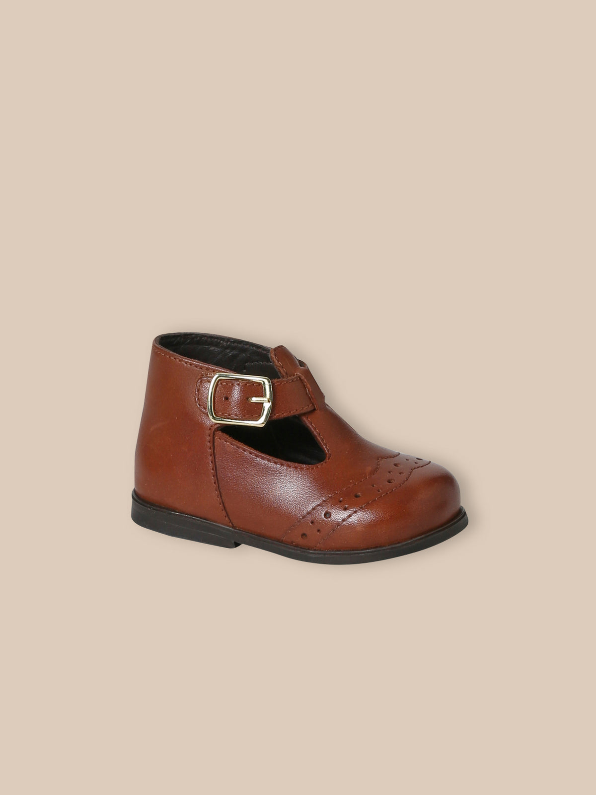 Baby's leather T-strap shoes