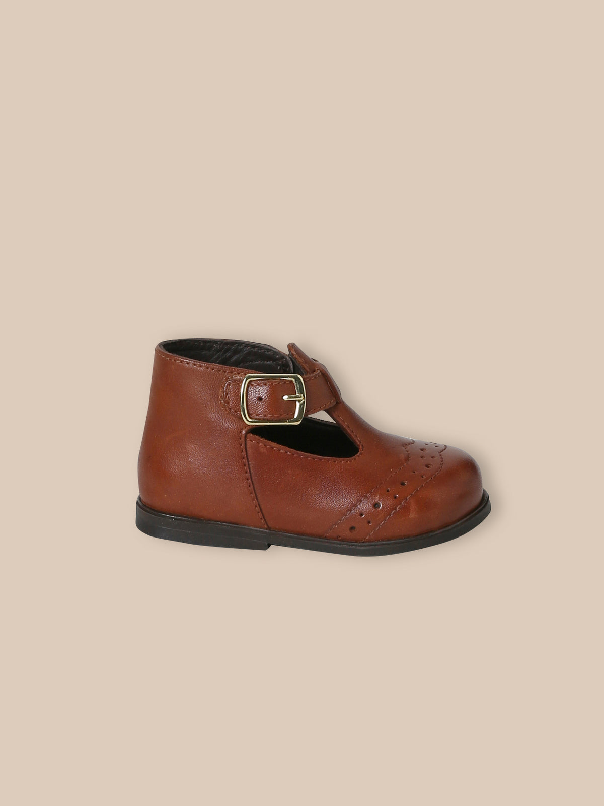 Baby's leather T-strap shoes