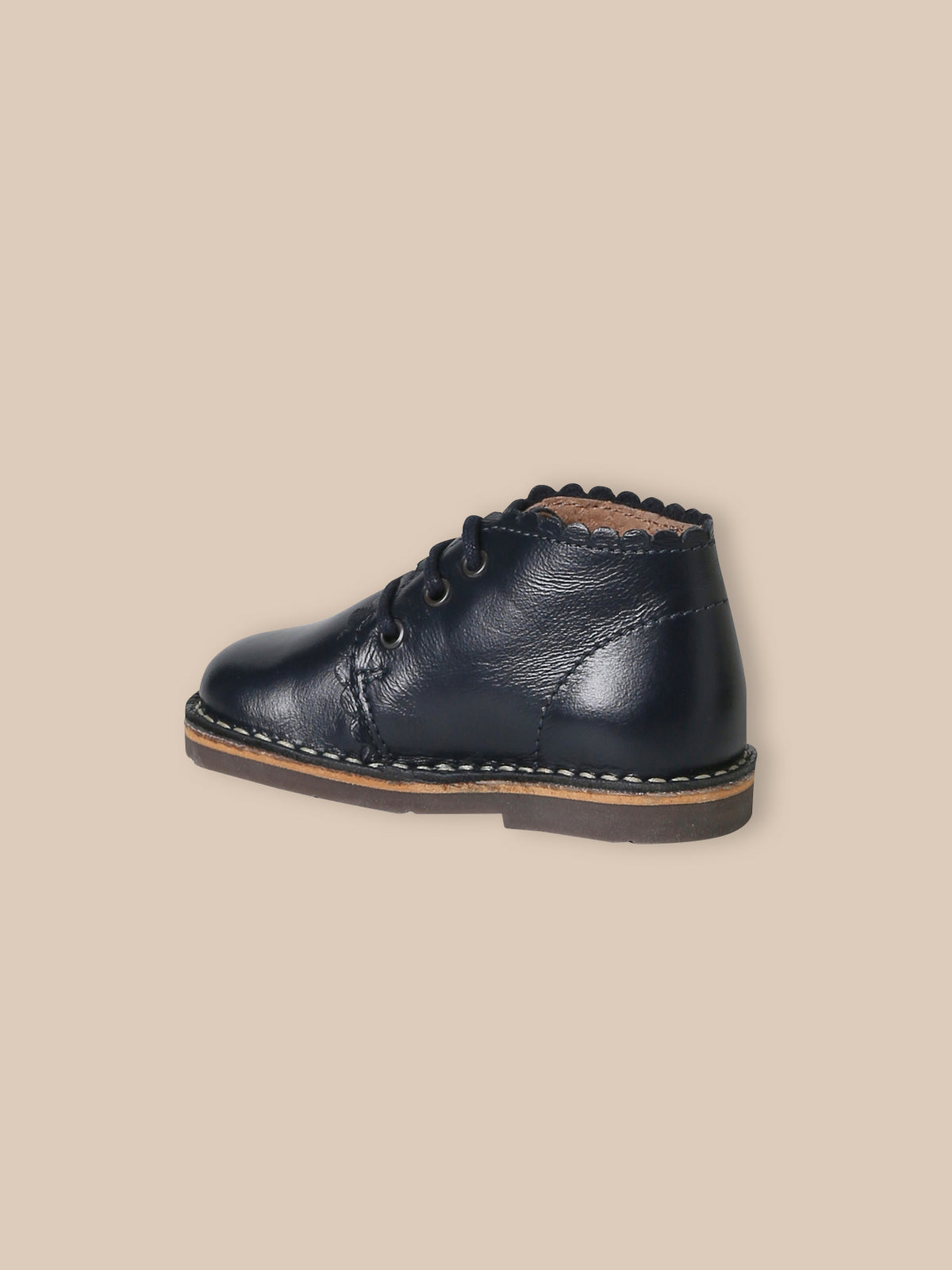 Baby's scalloped leather ankle boots