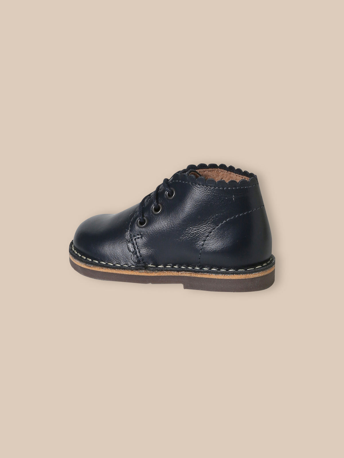 Baby's scalloped leather ankle boots