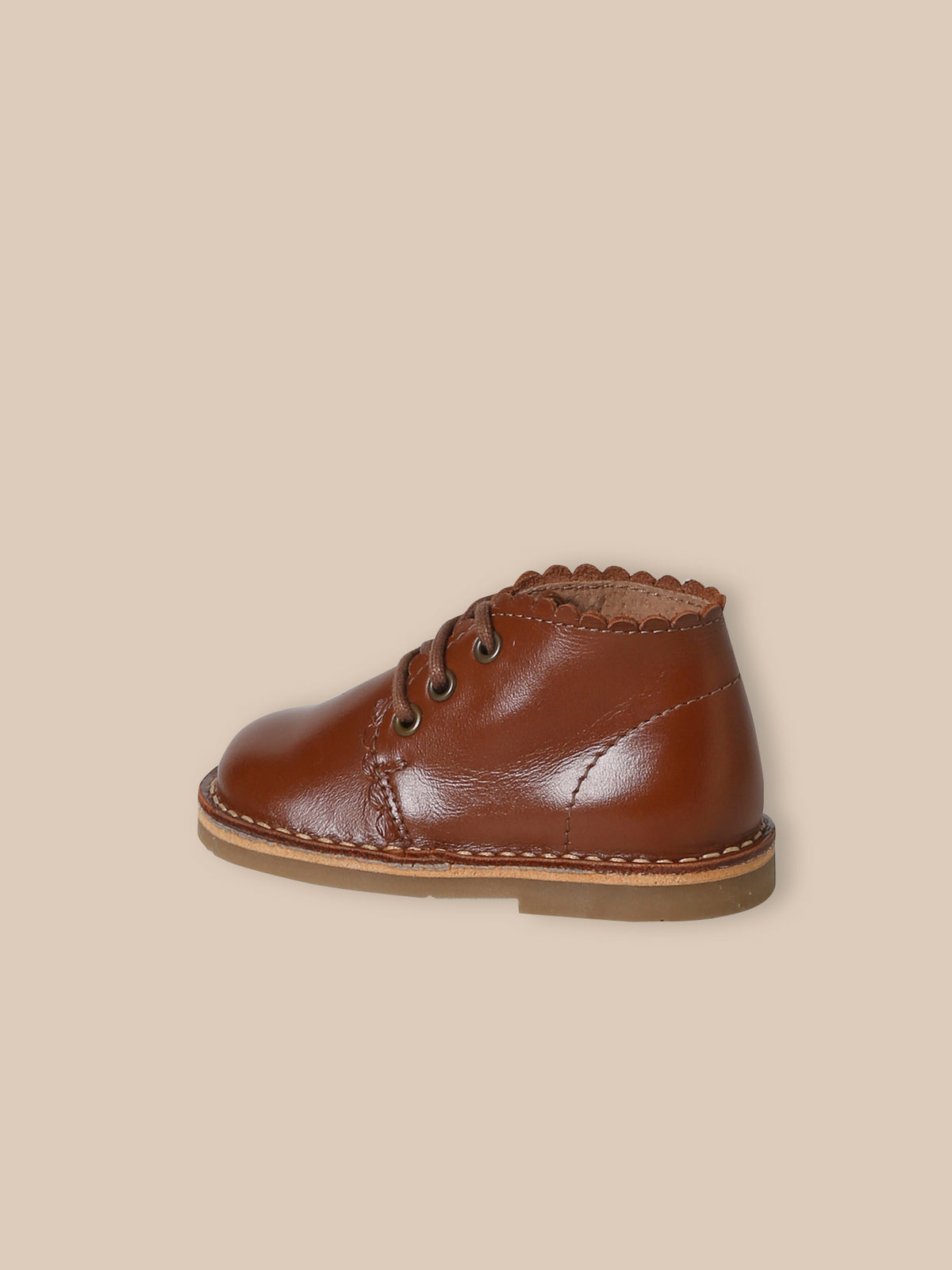 Baby's scalloped leather ankle boots