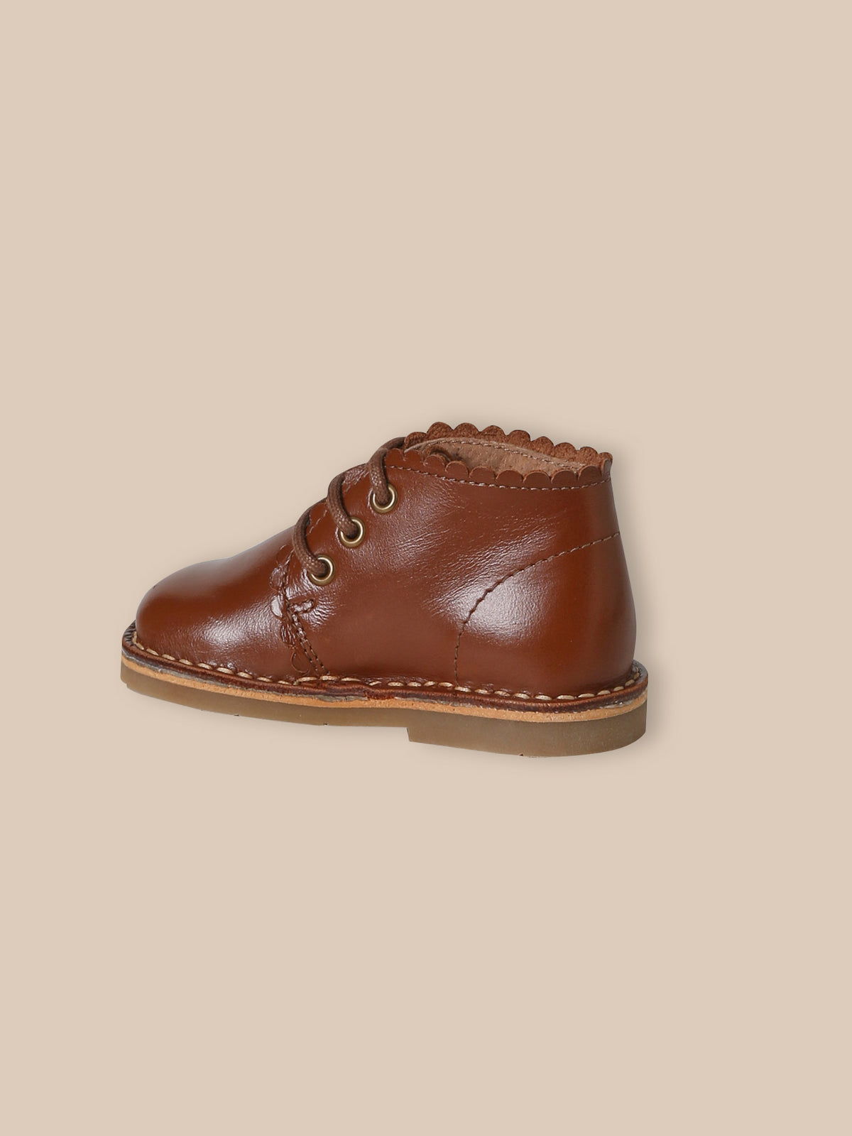 Baby's scalloped leather ankle boots