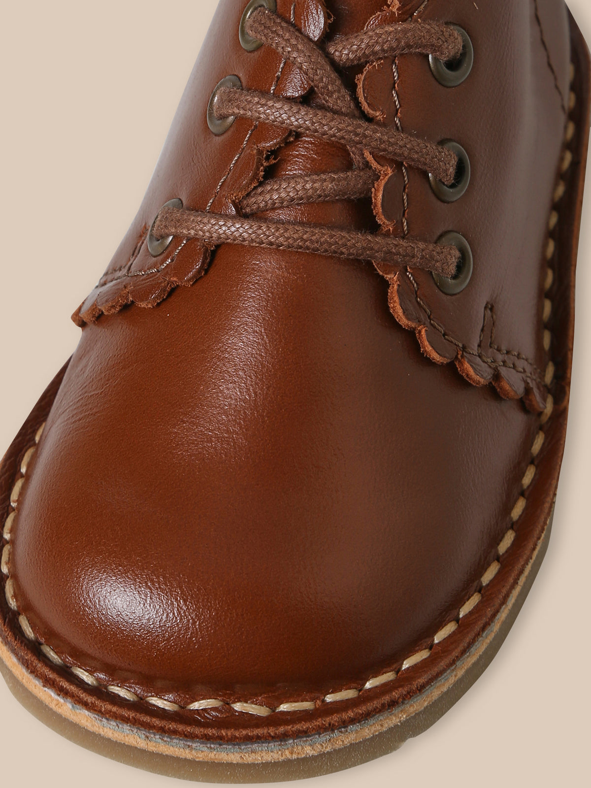 Baby's scalloped leather ankle boots